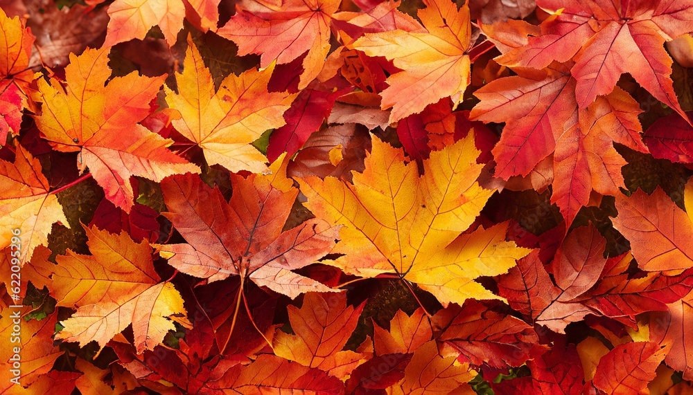 Maple leaves background, autumn background, Generative AI Maple leaves background, autumn background, Generative AI
