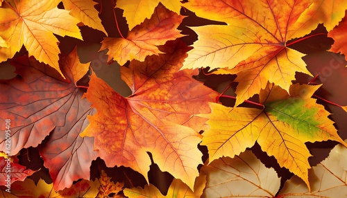 Maple leaves background, autumn background, Generative AI