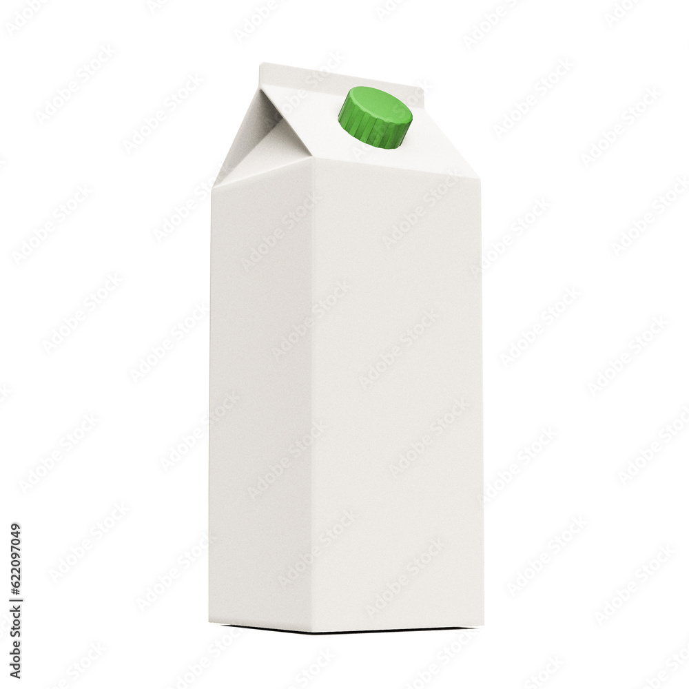 3d illustration of a blank milk container isolated on white background 3d illustration of a blank milk container isolated on white background