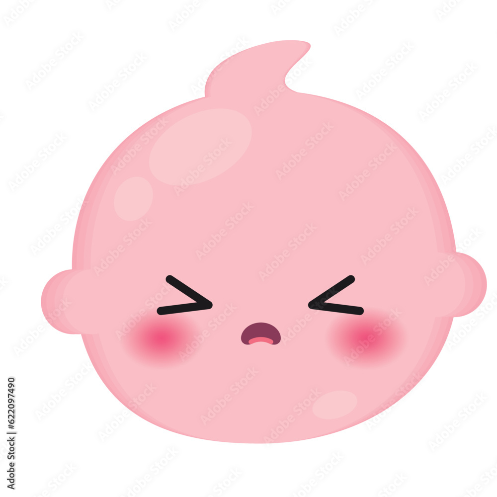 Isolated cute angry baby emoji icon Vector Isolated cute angry baby emoji icon Vector