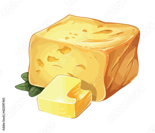 Fresh organic cheese slice, perfect for snacking