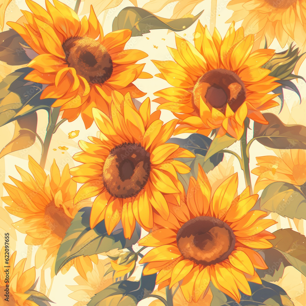 pattern with sunflowers pattern with sunflowers