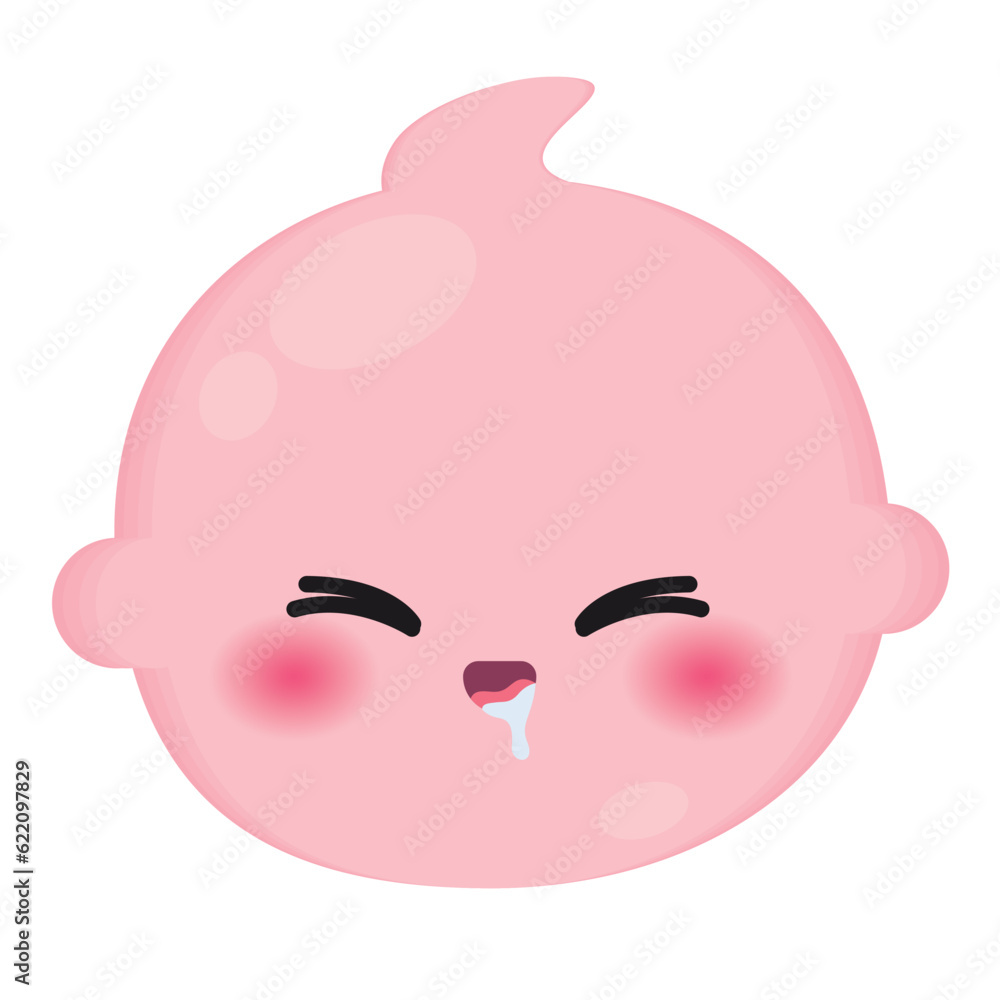 Isolated cute happy baby emoji icon Vector Isolated cute happy baby emoji icon Vector