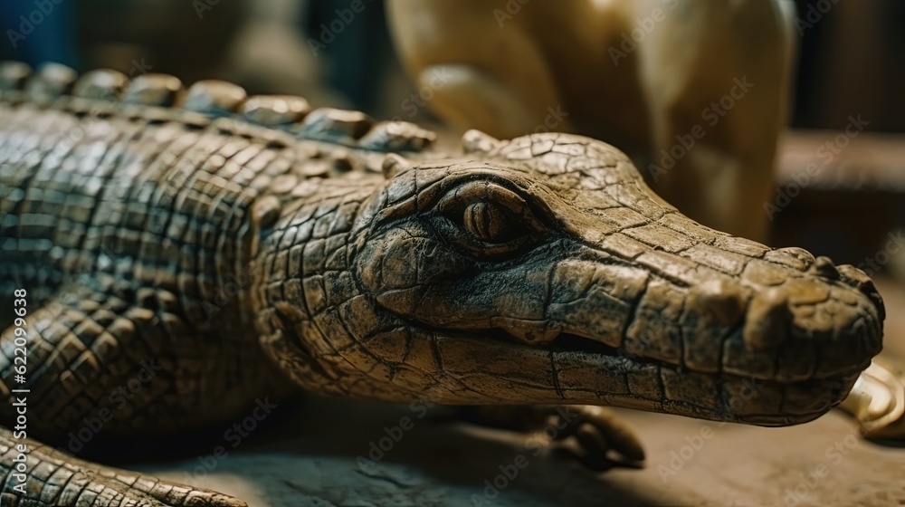 Fototapeta premium Egyptian Goddes Ammut. Crocodile statue. Generative AI