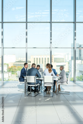 Business people at a meeting indoors