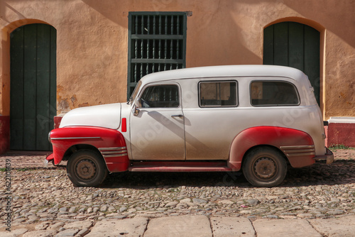 Taxi collective parked in the street of Trinidad - Cuba 