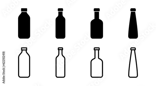 Bottle icon set illustration. bottle sign and symbol