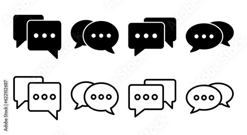 Chat icon set illustration. speech bubble sign and symbol. comment icon. message