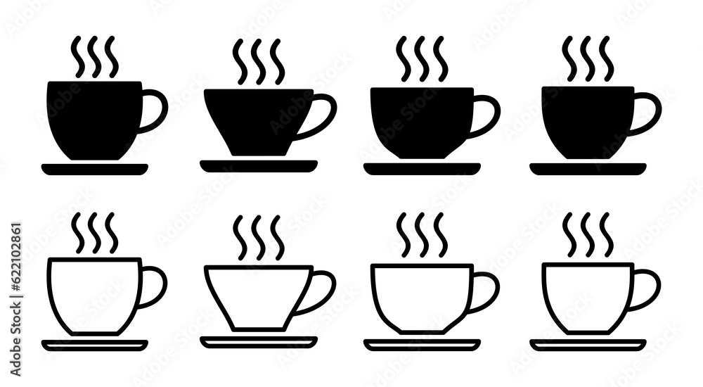 coffee cup icon set illustration. cup a coffee sign and symbol coffee cup icon set illustration. cup a coffee sign and symbol
