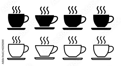 coffee cup icon set illustration. cup a coffee sign and symbol
