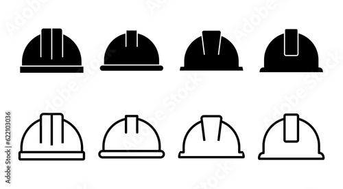 Helmet icon set illustration. Motorcycle helmet sign and symbol. Construction helmet icon. Safety helmet