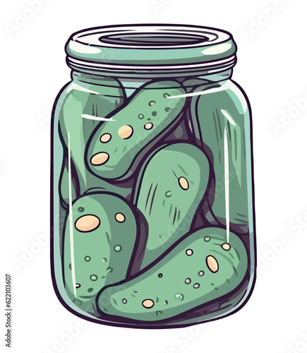 Fresh pickled vegetables in organic herb vinegar