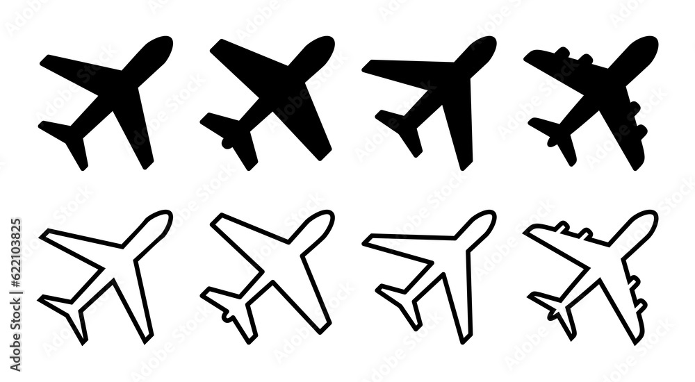 Plane icon set illustration. Airplane sign and symbol. Flight transport symbol. Travel sign. aeroplane Plane icon set illustration. Airplane sign and symbol. Flight transport symbol. Travel sign. aeroplane
