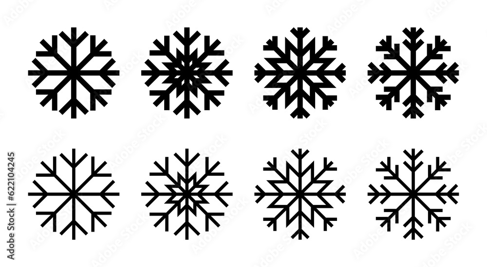 Snow icon set illustration. snowflake sign and symbol Snow icon set illustration. snowflake sign and symbol