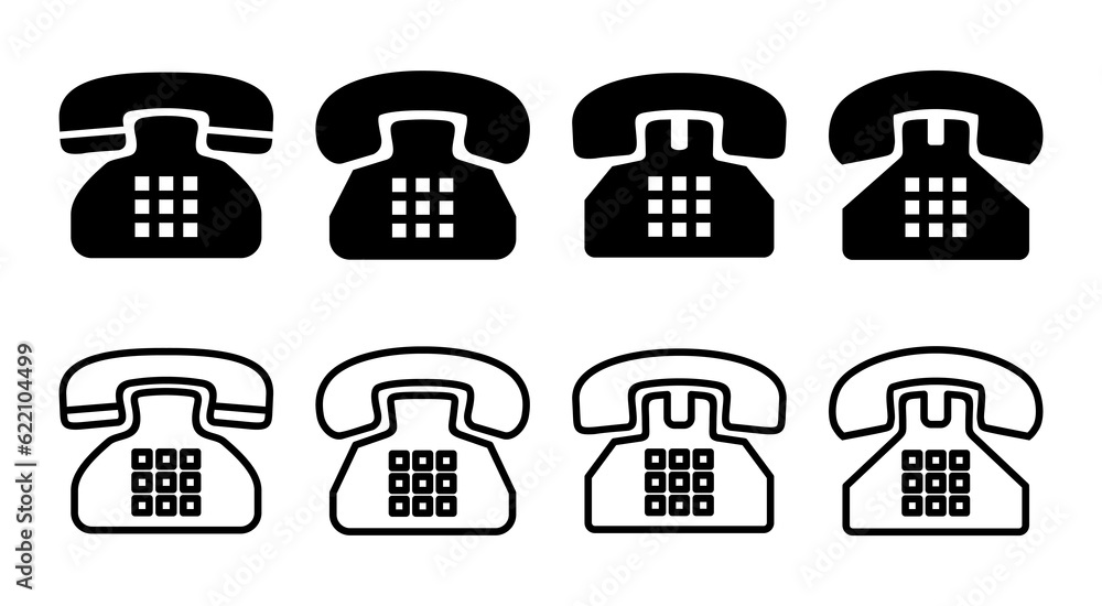 Telephone icon set illustration. phone sign and symbol Telephone icon set illustration. phone sign and symbol