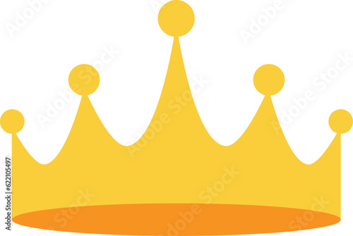 Golden Yellow Crown simple style icon.
