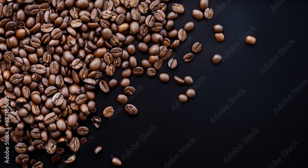 colombian coffee seeds on black background colombian coffee seeds on black background