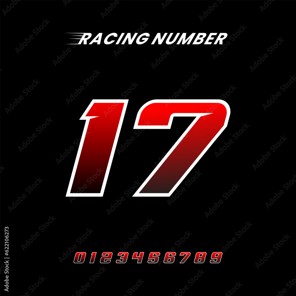 Racing Number 17 esign Vector Template Racing Number 17 esign Vector Template