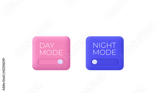 3d cartoon day night mode switch icon trendy style symbols isolated on background.3d design cartoon style. 
