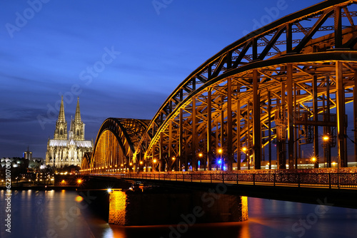 Hohenzollern Bridge and Cologne Cathedral in Germany