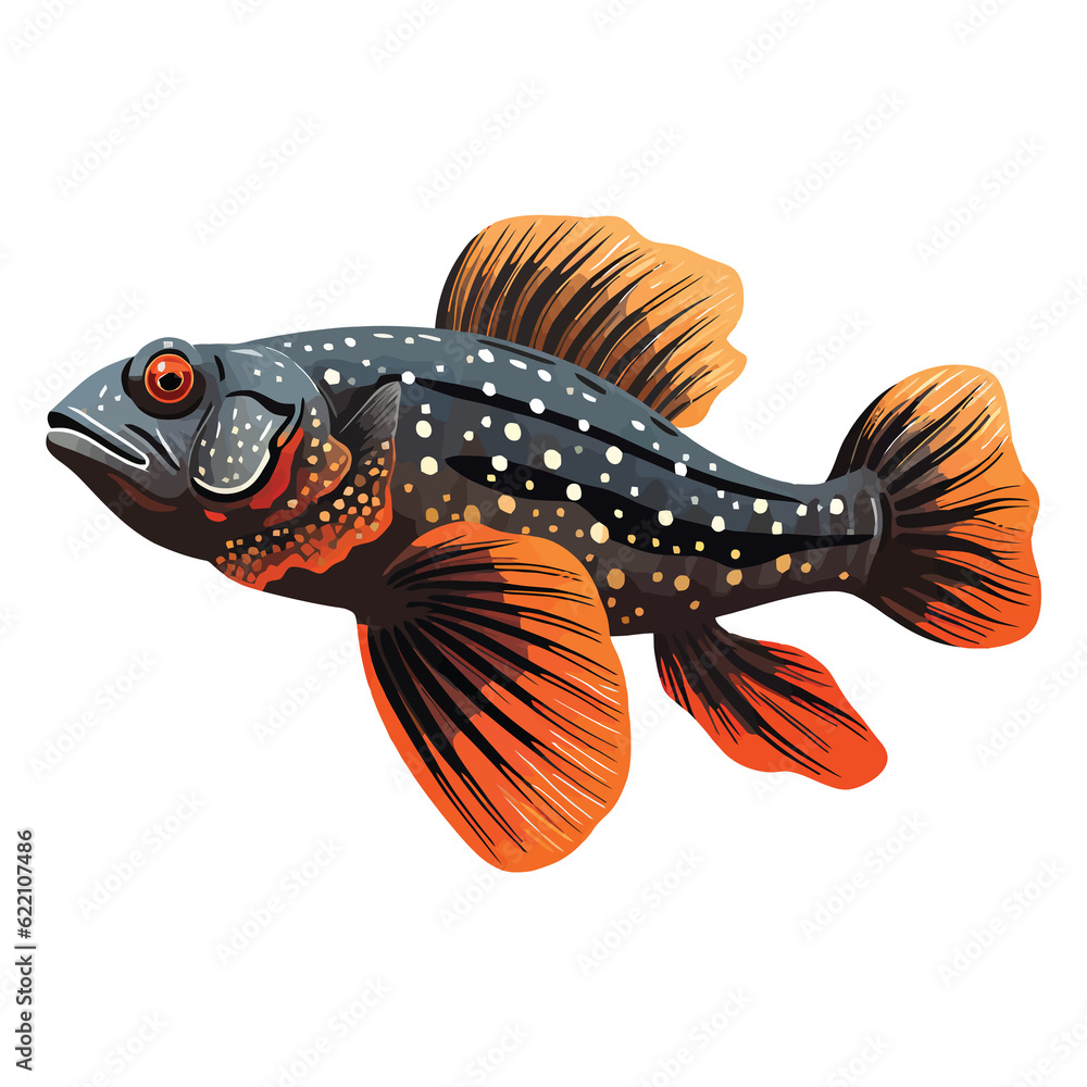 Fototapeta premium Underwater Beauty: Captivating 2D Illustration of a Fish Pleco