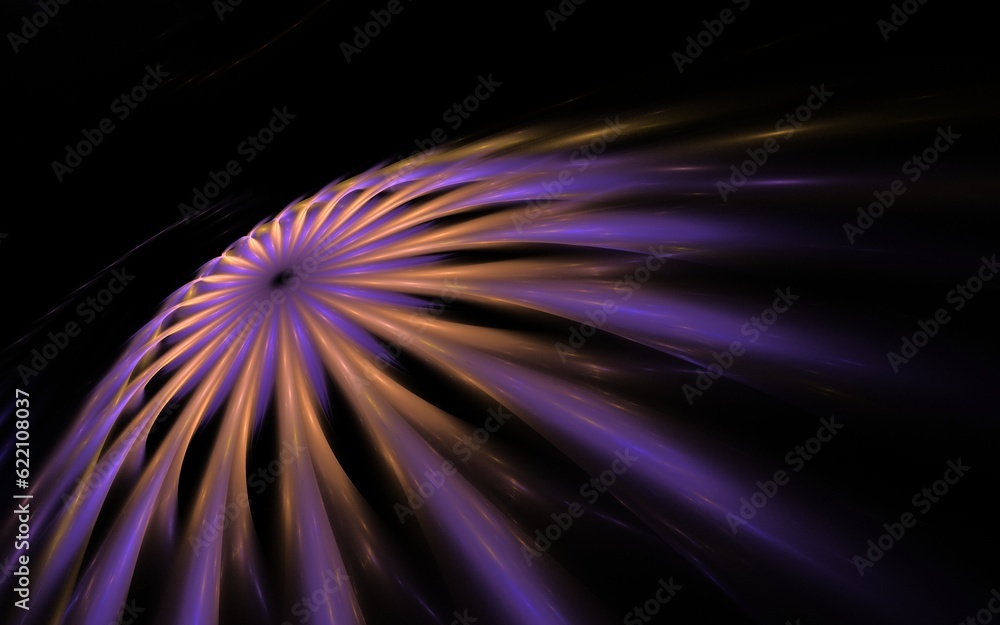 Rapid cosmic comet dark purple and yellow flying fractal