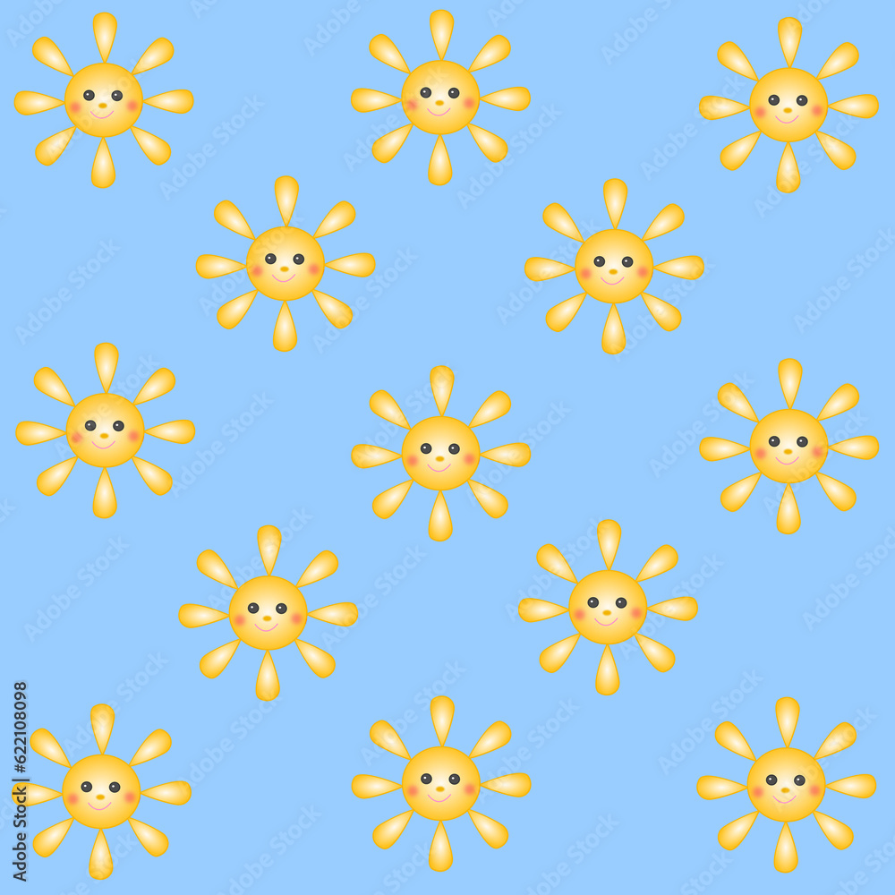 seamless pattern with suns