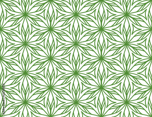 Seamless Pattern Flowers Geometric Ornament 