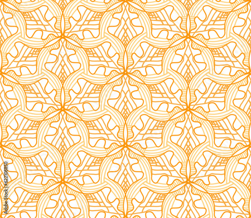 Seamless Pattern Yellow Geometric Ornament 