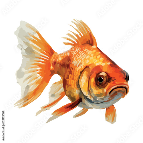 Orange and yellow goldfish swim gracefully