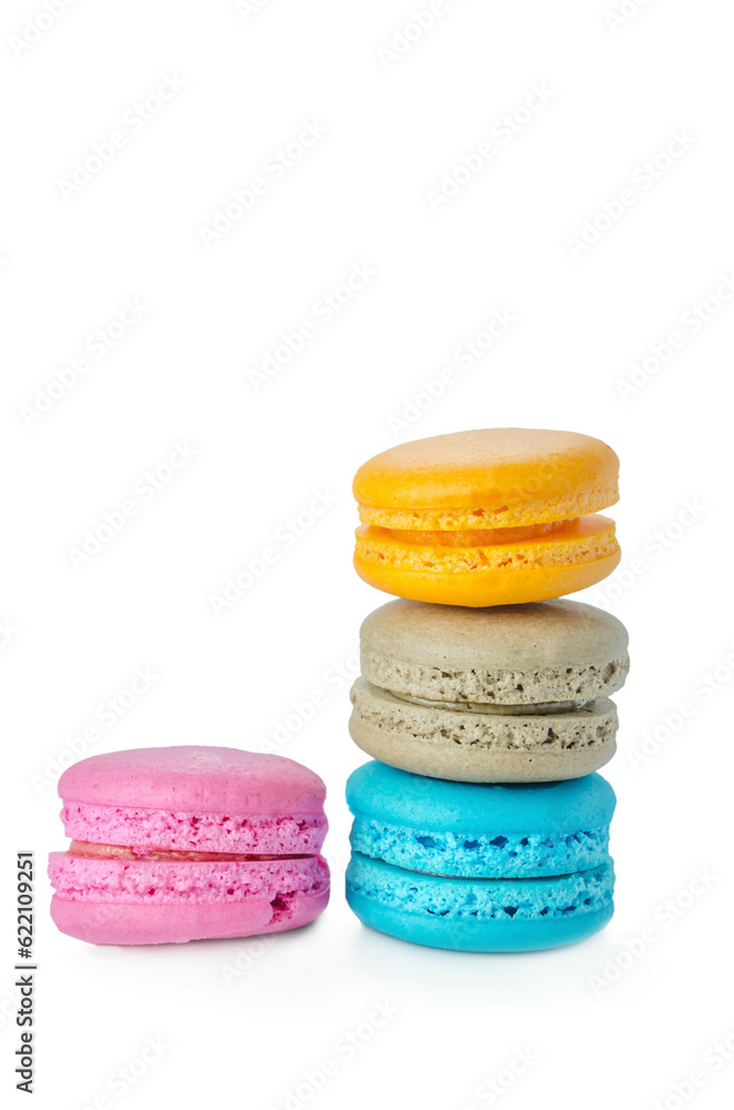 Colorful macaroons collection set on a white background Colorful macaroons collection set on a white background