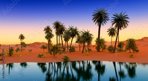 beautiful oasis in the middle of a desert