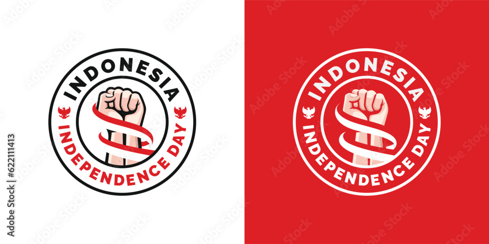Indonesia Independence Day logo design vector
