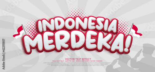 Merdeka with 3d style editable text effect