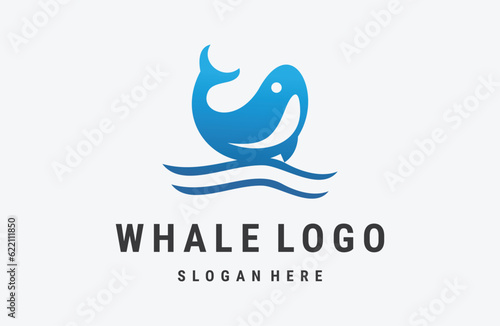 whale humpback logo vector illustration design