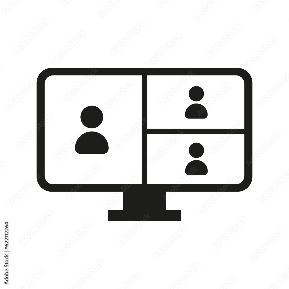 Remote work. Remote learning or online video meeting. Vector illustration. EPS 10. Remote work. Remote learning or online video meeting. Vector illustration. EPS 10.