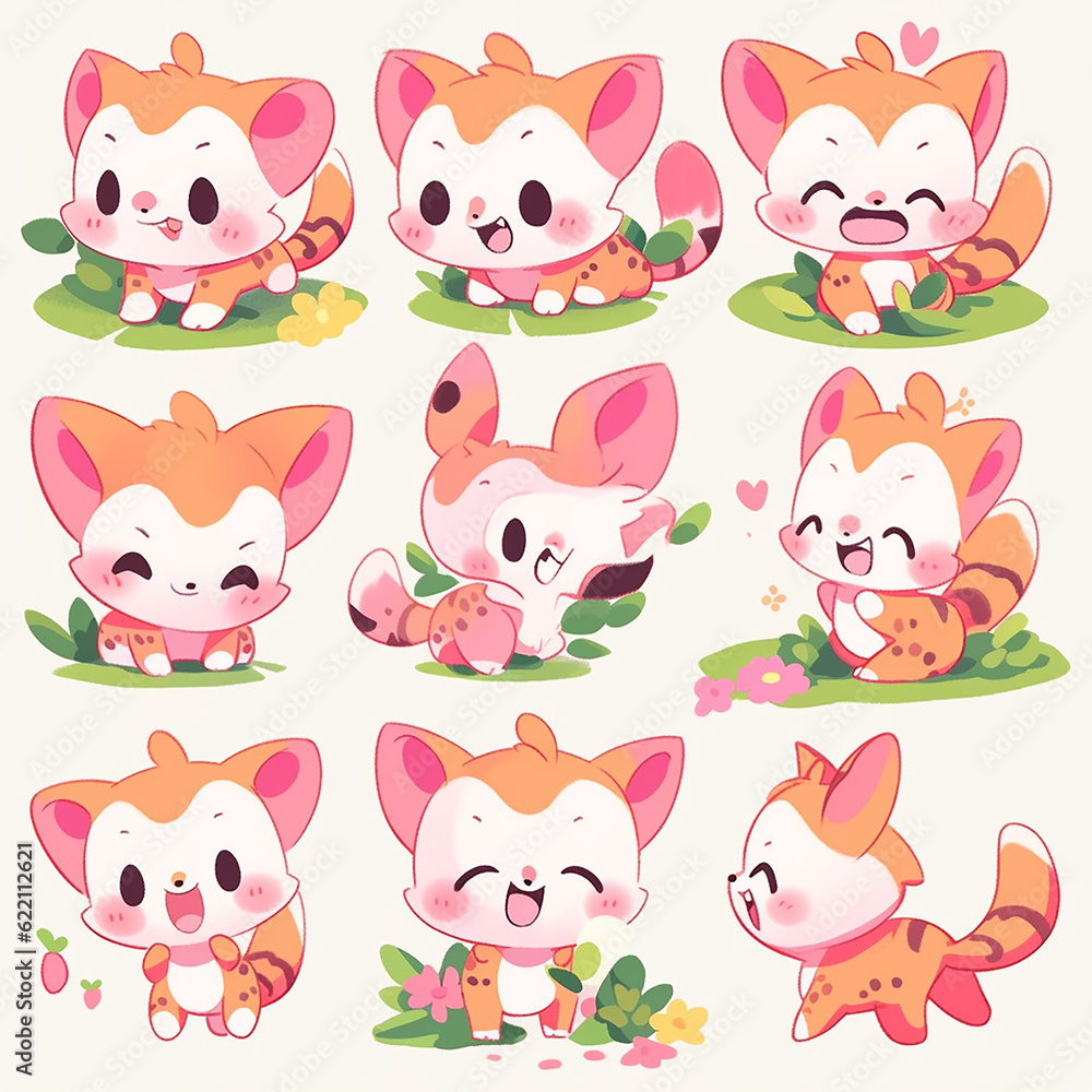 cute animal cartoon character made by AI generative image cute animal cartoon character made by AI generative image