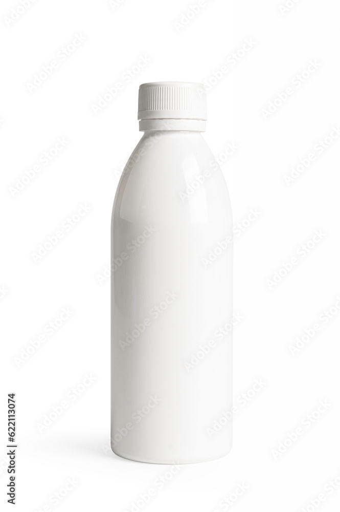 White plastic milk bottle isolated on white background. White plastic milk bottle isolated on white background.
