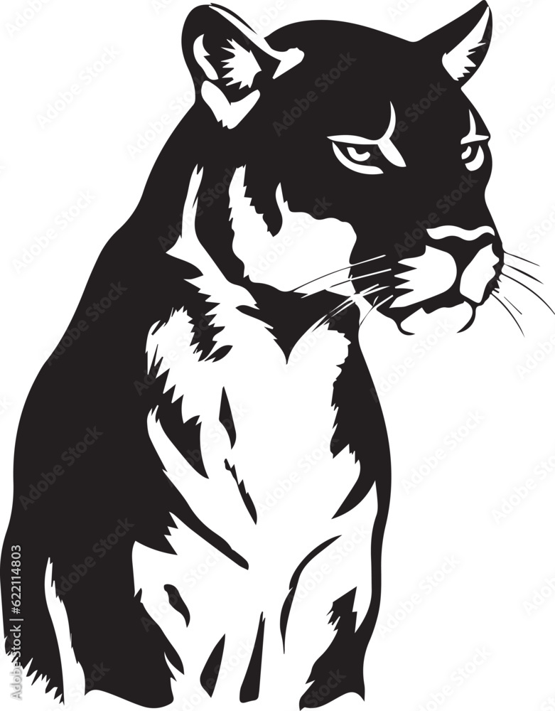 Cougar Black And White, Vector Template Set for Cutting and Printing Cougar Black And White, Vector Template Set for Cutting and Printing