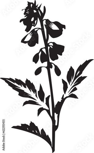 Wallpaper Mural Monkshood Black And White, Vector Template Set for Cutting and Printing Torontodigital.ca