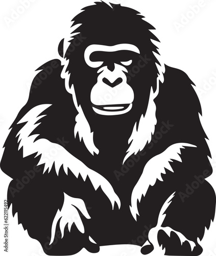 Orangutan Black And White  Vector Template Set for Cutting and Printing