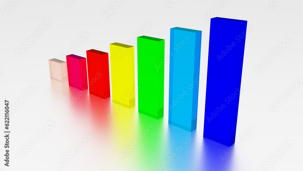 Colorful Growing Bars 3d Render Matte Colorful Growing Bars 3d Render Matte