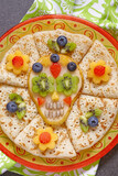 Fruity Sugar scull with crepes for Halloween