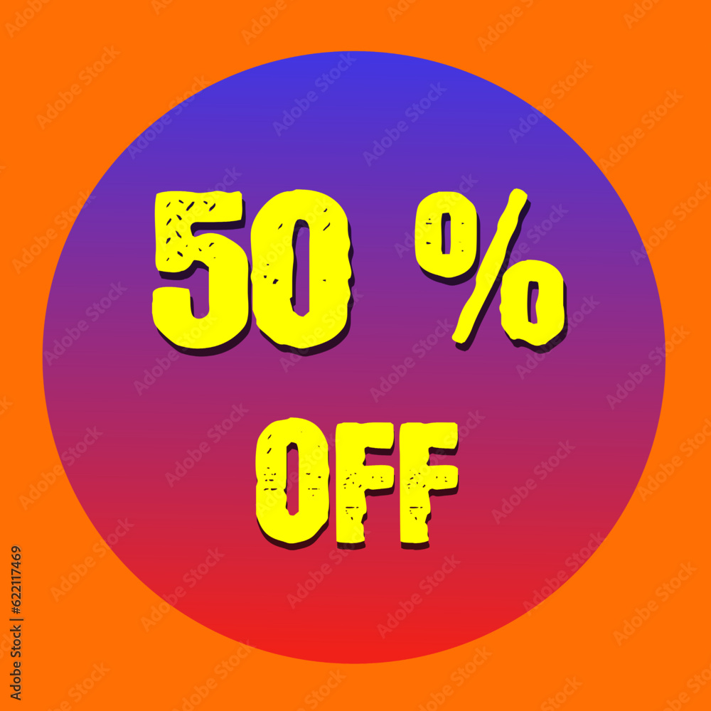 Fifty percent off - discount illustration Fifty percent off - discount illustration