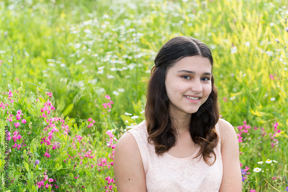 Portrait of a teen girl outdoors in summer Portrait of a teen girl outdoors in summer