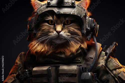 Generative AI.
cat soldiers wear armed vests