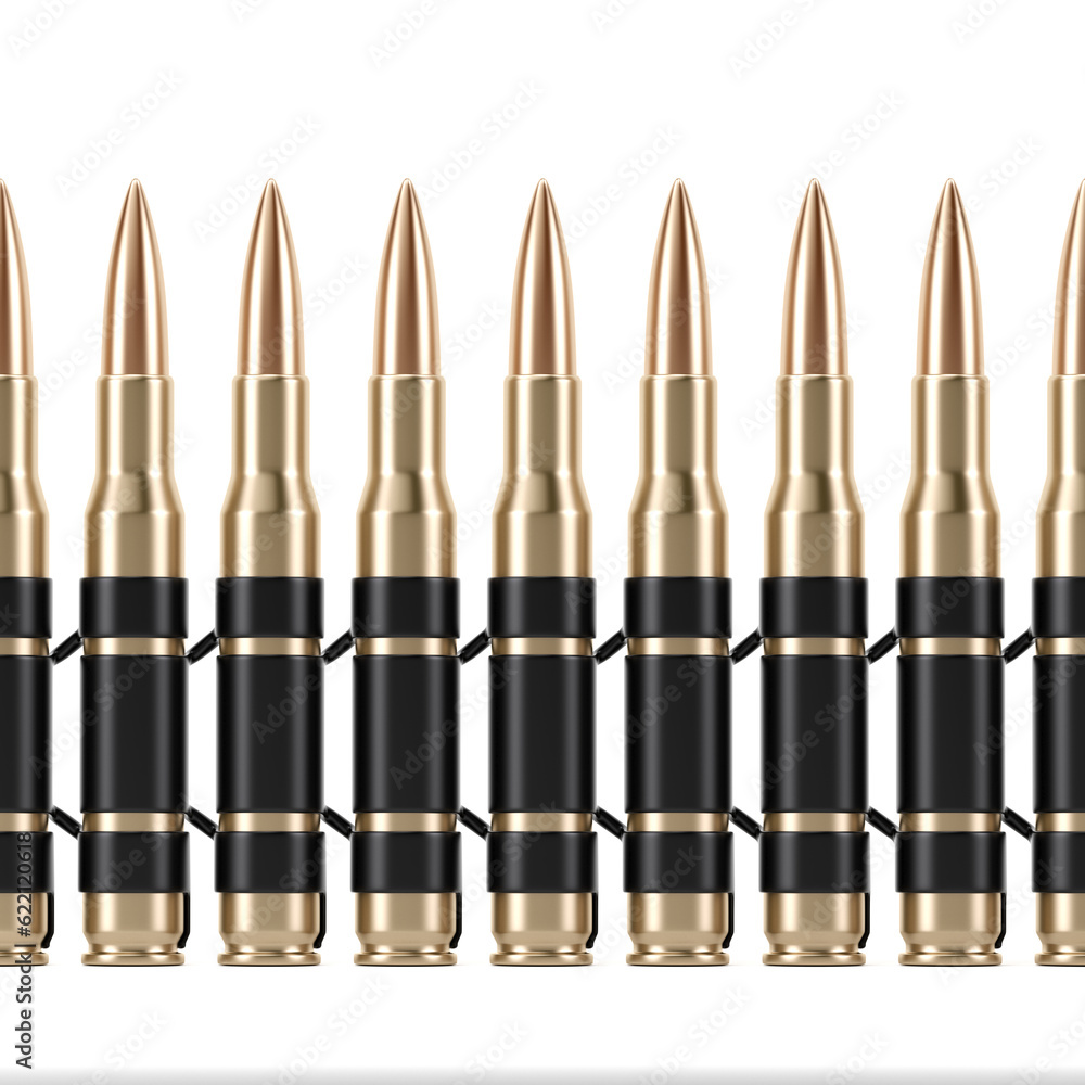 Bullet Shells Belt - 3D render image Bullet Shells Belt - 3D render image