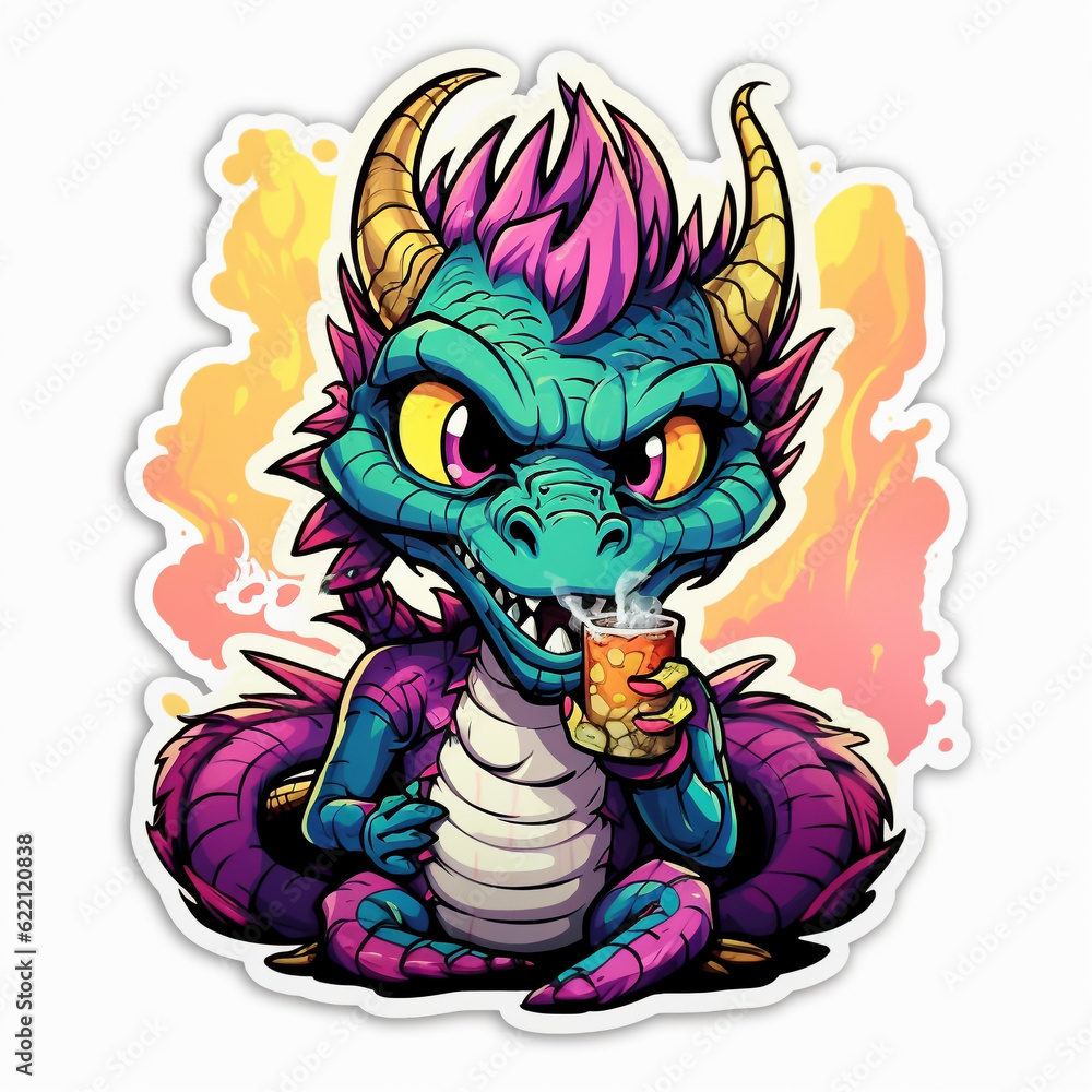 Cute Dragon. Generative AI.
