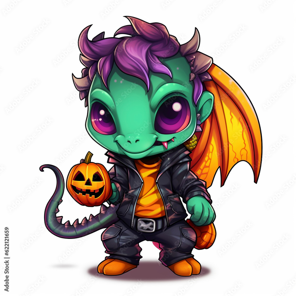 Obraz premium Cute Dragon. Generative AI. 