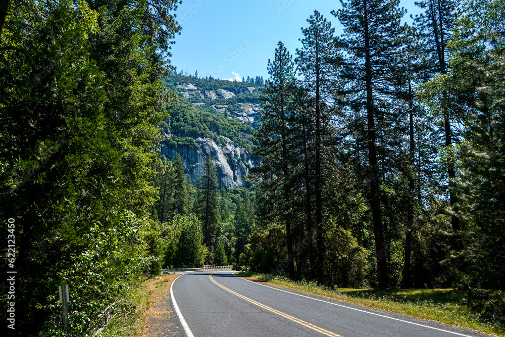 Yosemite National Park, California, USA. Road through the park.